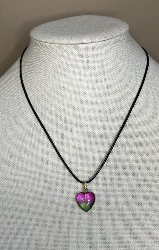 Heart glass necklace