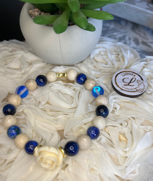Multi gemstone/glass bracelet