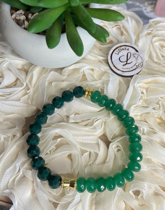 Jade and crystal bracelet
