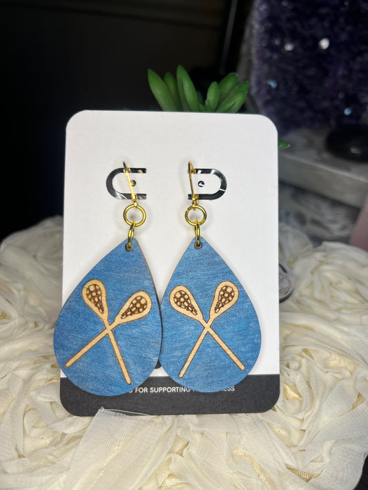 Lacrosse wood earrings