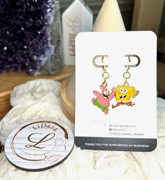 Sponge Bob and Patrick earrings