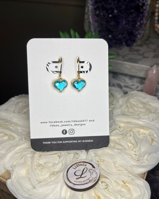 Pave heart earrings
