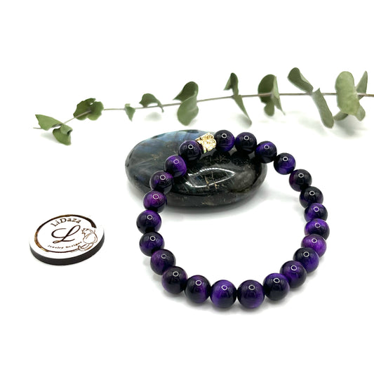 Purple tigers eye bracelet