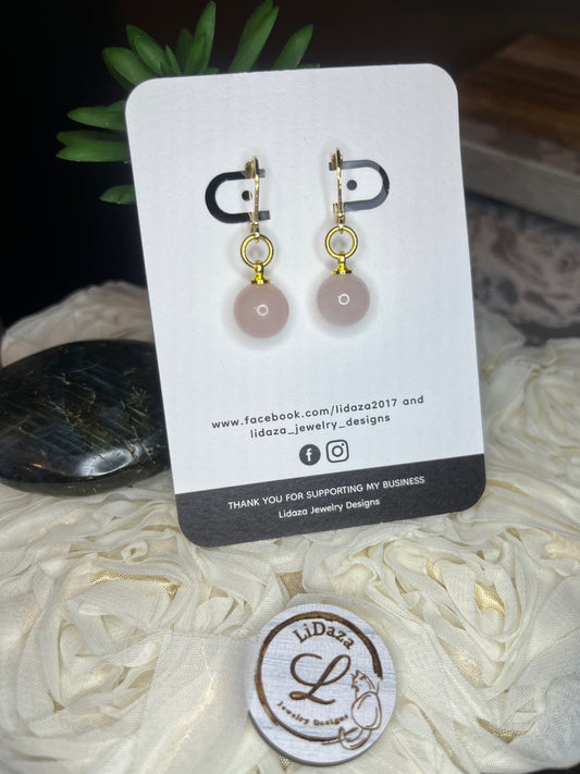 Rose quartz dangle earrings