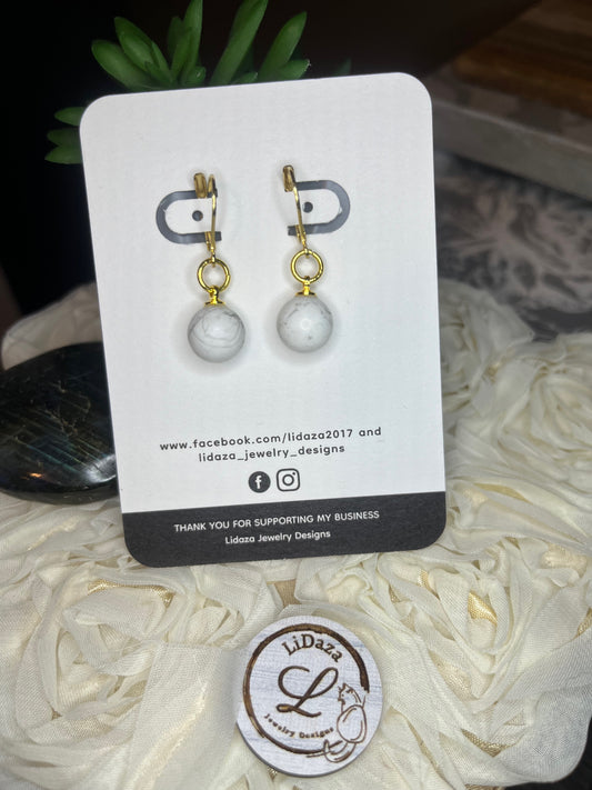 Howlite drop earrings
